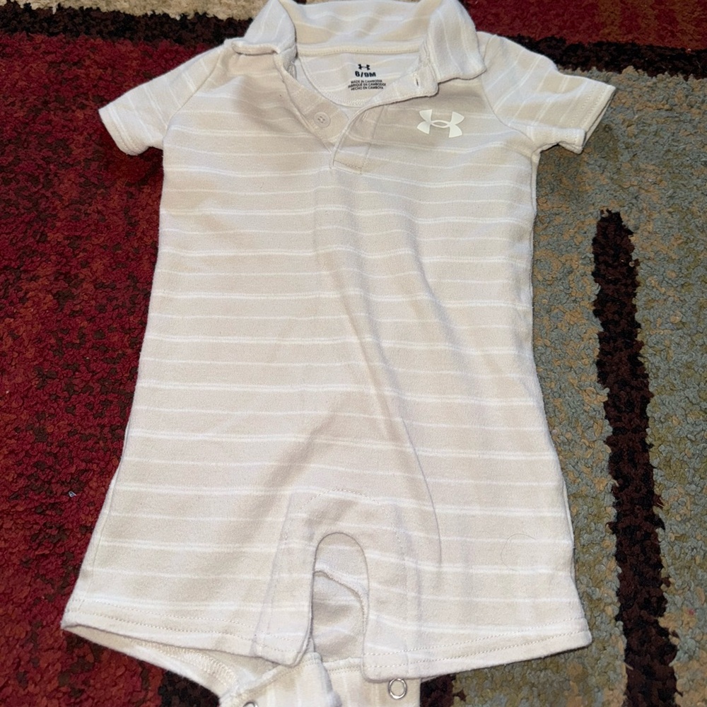 Under Armour Striped Cream Bodysuit